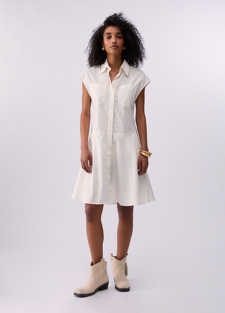 Hemdblusenkleid mit Gürtel Creme Liu Jo - medium